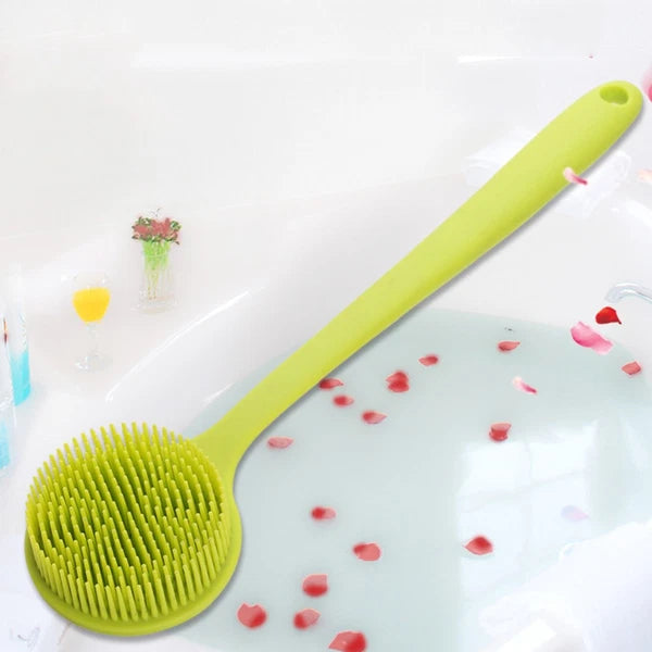 Bath Brush Body Scrubber Exfoliator Silicone Shower Man Long Handle