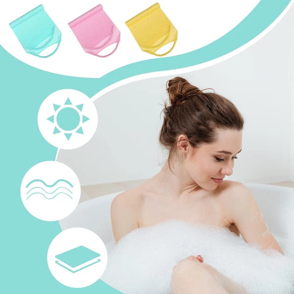 3 Pack Back Brush Long Shower Bath Scrubber Body Exfoliating Handles Washcloth