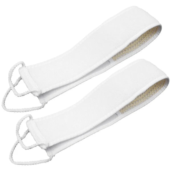 2 Pcs Long Fabric Back Strap Bath Scrubber Shower Exfoliating Skin Brush