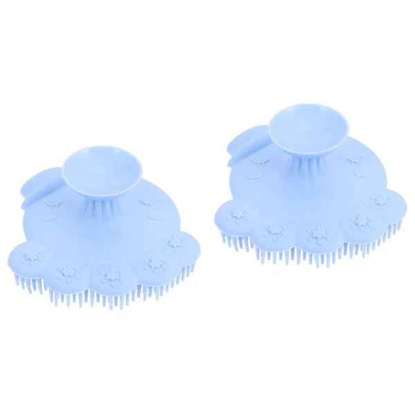 2 Pieces Silicone Shampoo Bath Massage Shower Scrubber
