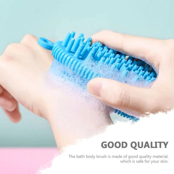 3 Pcs Bath Brush Child Newborn Hair Washing Body Silicone Scrubber