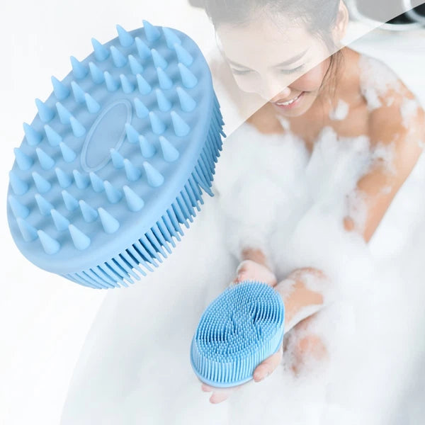 2 Pcs Bath Massage Handheld Scrubber Silicone Brushes