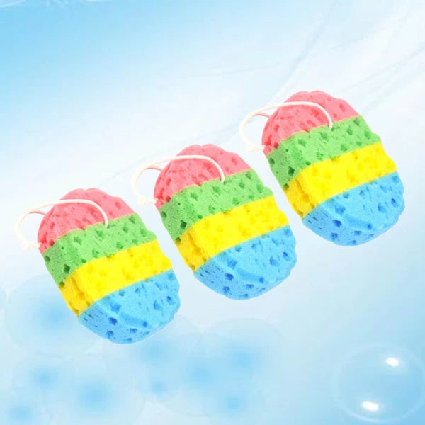 3 Pcs Bath Sponge Cleaning Brushes Shower Four Colors Sponges Bathing Tools