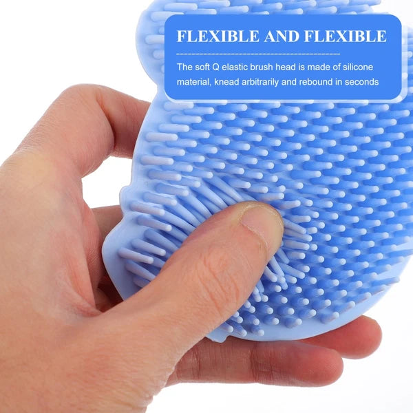 2 Pieces Silicone Shampoo Bath Massage Shower Scrubber