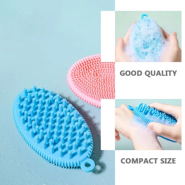 3 Pcs Bath Brush Child Newborn Hair Washing Body Silicone Scrubber