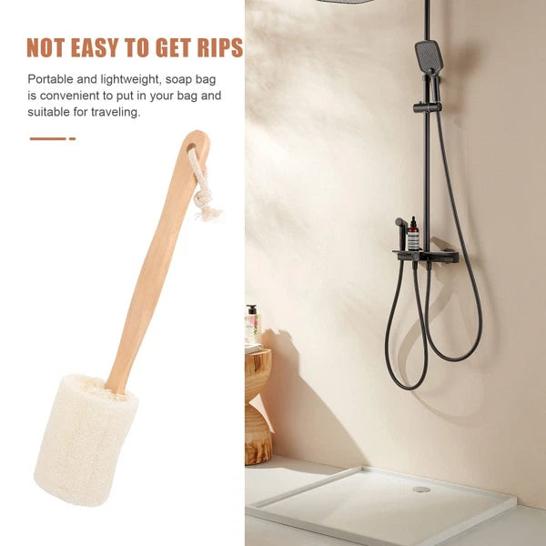 Loofah Shower Brush Exfoliating Bath Stick Body Exfoliator Cleaning