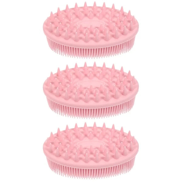 3 Pack Silicone Bath Brush Child Shampoo for Baby Shower Scrubber