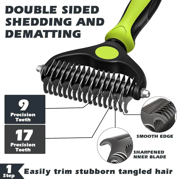 3PCS Self Cleaning Slicker Brush & Pet Grooming Rake & Bath Brush for Dogs and C