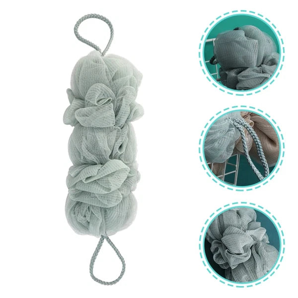 3 Pcs Long Bath Ball Man Back Washer for Shower Body Exfoliator Brush