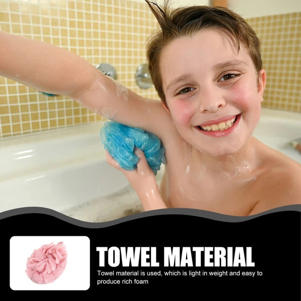 3 Pcs Bath Sponge Brush Travel Shower Puff Loofahs Scrubber Ball
