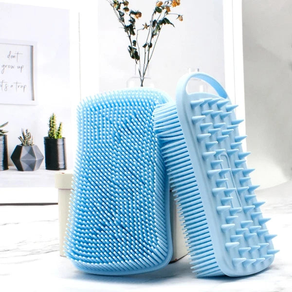 2 Pcs Silicone Shampoo Man Shower Scrubber for Body Brushes