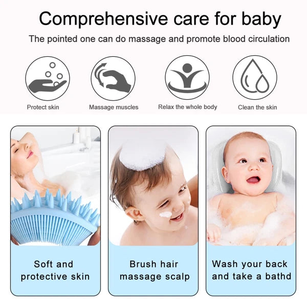 2 Pcs Bath Massage Handheld Scrubber Silicone Brushes