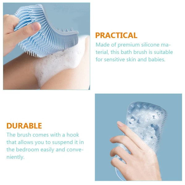 2 Pcs Silicone Shampoo Man Shower Scrubber for Body Brushes