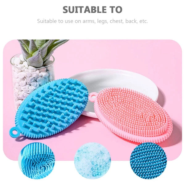 3 Pcs Bath Brush Child Newborn Hair Washing Body Silicone Scrubber
