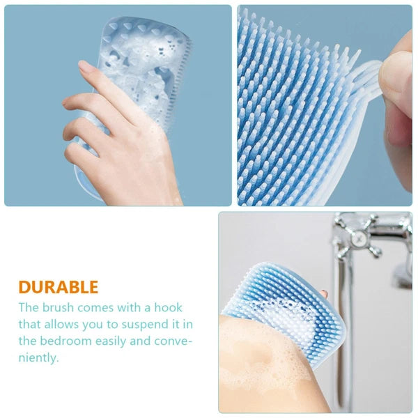 2 Pcs Silicone Shampoo Man Shower Scrubber for Body Brushes