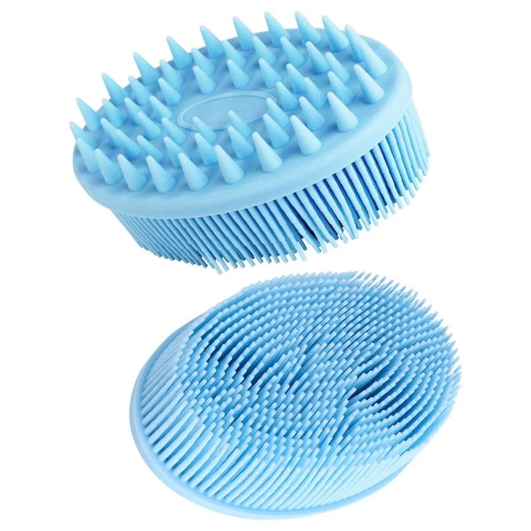 2 Pcs Bath Massage Handheld Scrubber Silicone Brushes