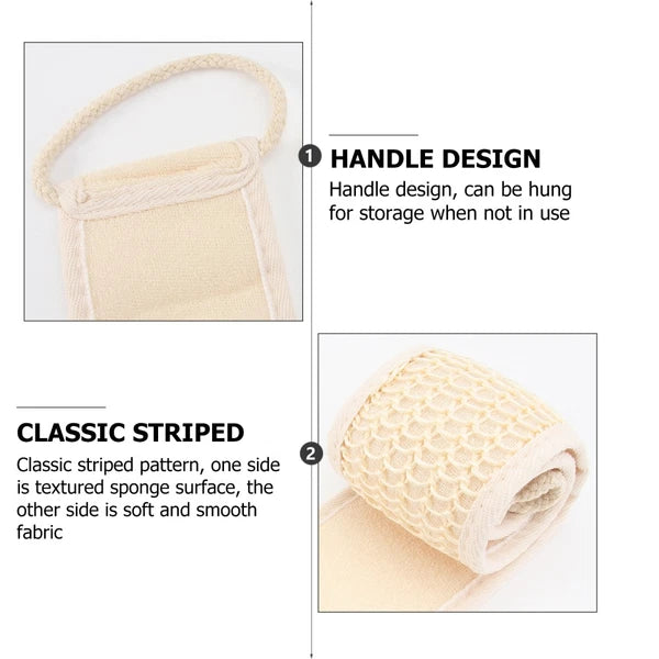 2 Pcs Long Fabric Back Strap Bath Scrubber Shower Exfoliating Skin Brush
