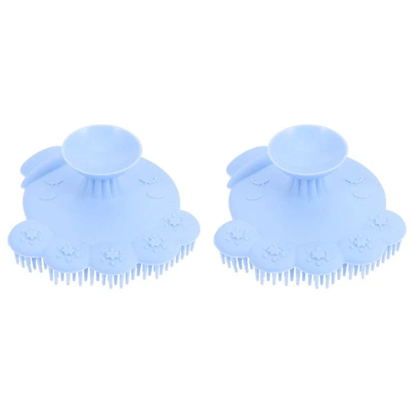 2 Pieces Silicone Shampoo Bath Massage Shower Scrubber
