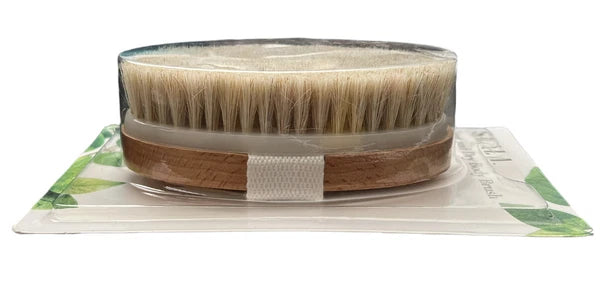 Wet And Dry Body Brush Exfoliator - Soft Bristle Naturally Exfoliates Dead Skin