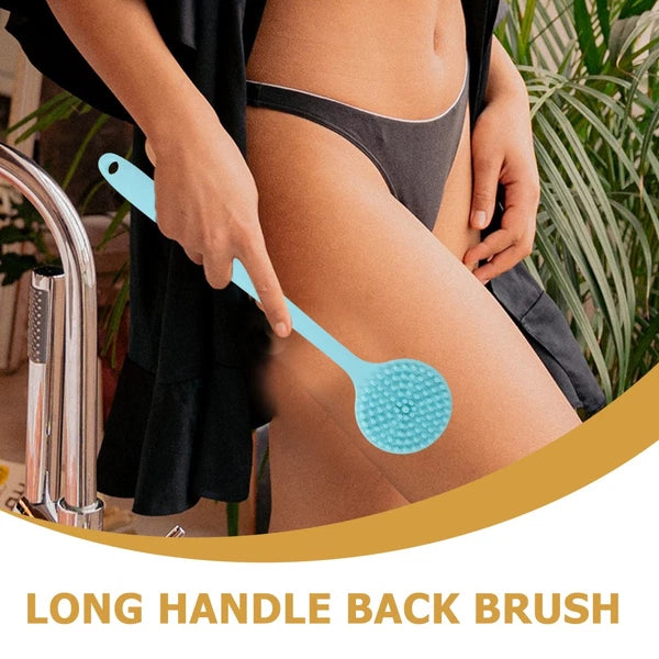 Long Handle Bath Brush Silicone Body Scrubber Exfoliator Exfoliation