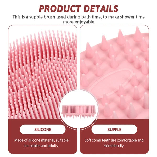 3 Pack Silicone Bath Brush Child Shampoo for Baby Shower Scrubber
