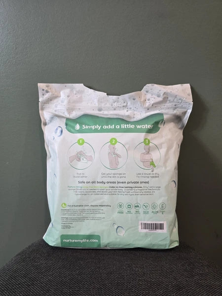 Nurture Valley Disposable Sponge Bath Wipes for Adults & Seniors
