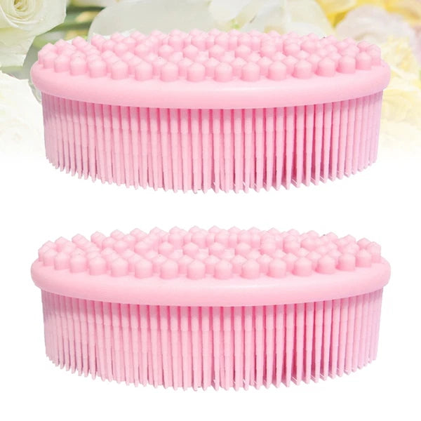 2 Pcs Massage Shampoo Brush Elder Bathing Scrubber Silicone Shower