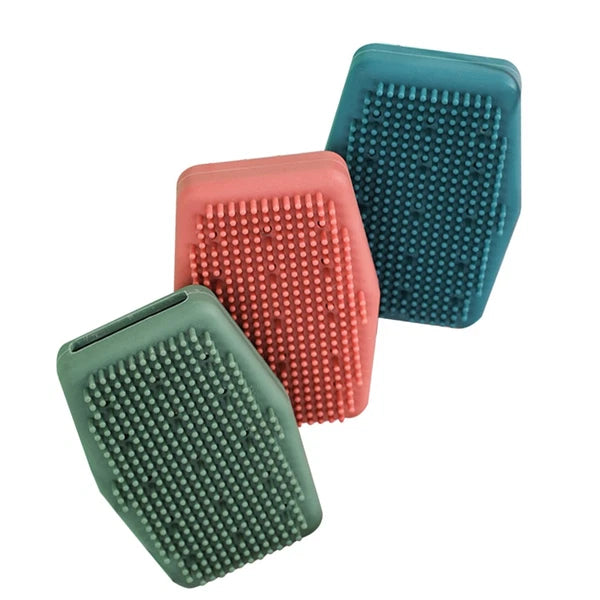 3 Pcs Silicone Bath Brush Body Exfoliator Skin Scrubber Man Cleaning Tools Back