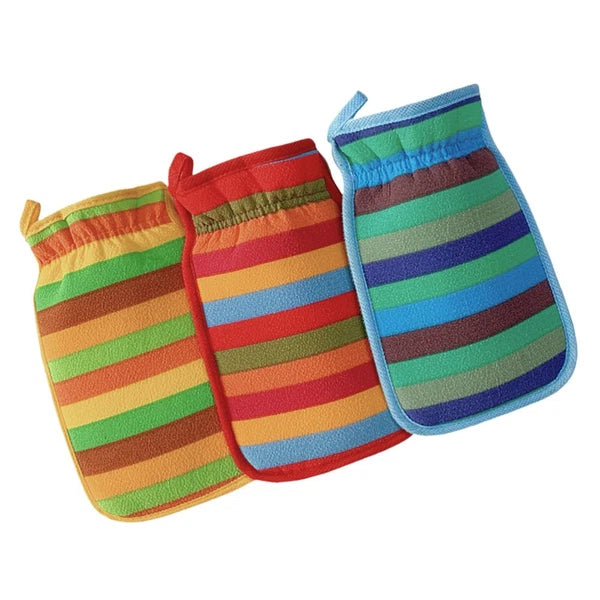 3 Pcs Bath Towel Gloves Massage Cleaning Brush Scrubber for Body