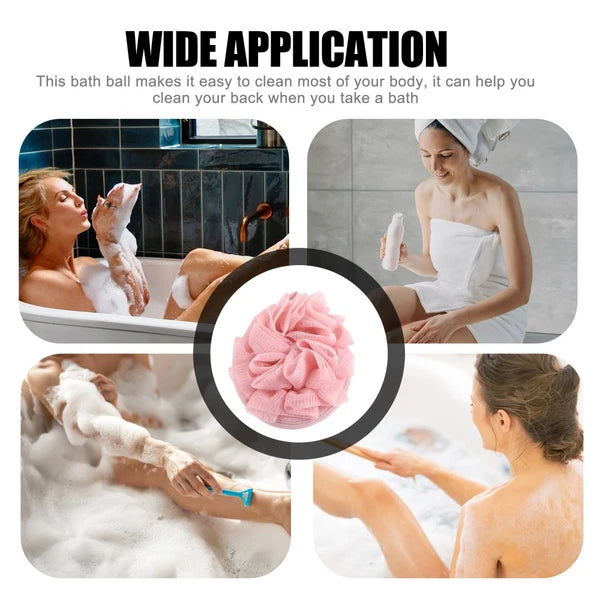 3 Pcs Bath Sponge Brush Travel Shower Puff Loofahs Scrubber Ball