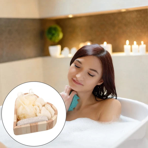 Heart-shaped Bath Brush Body Wash Sponge Back Scrubber for Shower