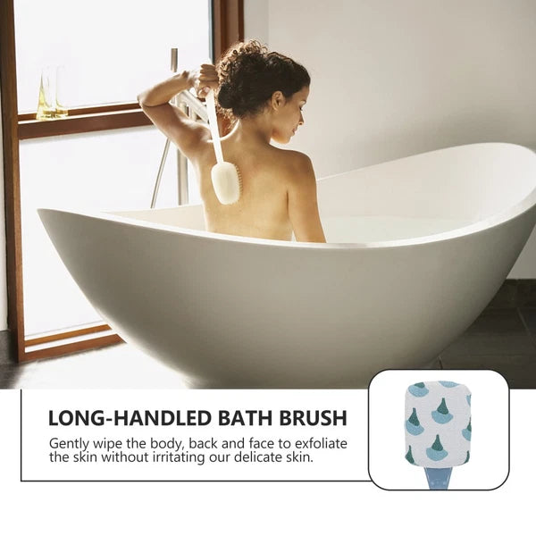 2 pcs Household Bath Brush Practical Shower Brush Back Cleaning Brush for