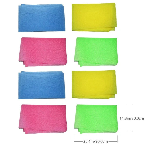 8 Pcs Back Scrub Foam Towel Exfoliator for Shower Scrubber Washers Body Brush