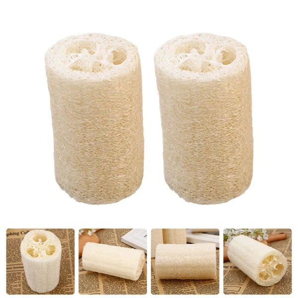 2 Pcs Loofah Bath Towel Exfoliating Washcloth Body Sponge Brush