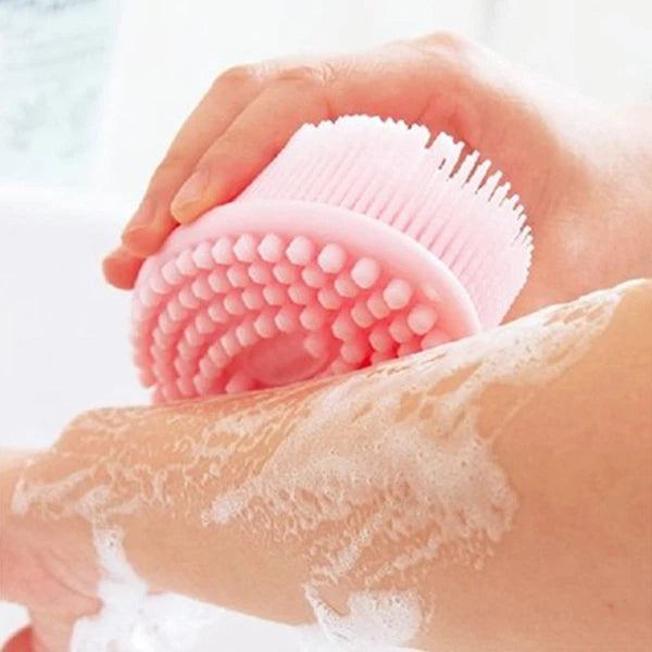 2 Pcs Massage Shampoo Brush Elder Bathing Scrubber Silicone Shower