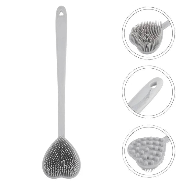 Heart-shaped Bath Brush Shower Exfoliator Scrubber Long Handle Bathing