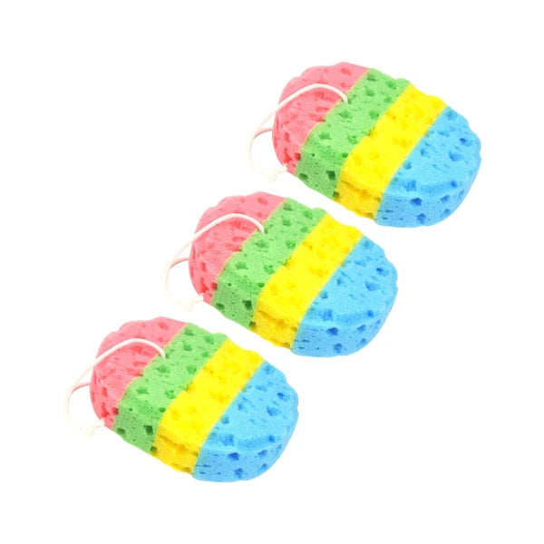 3 Pcs Bath Sponge Cleaning Brushes Shower Four Colors Sponges Bathing Tools