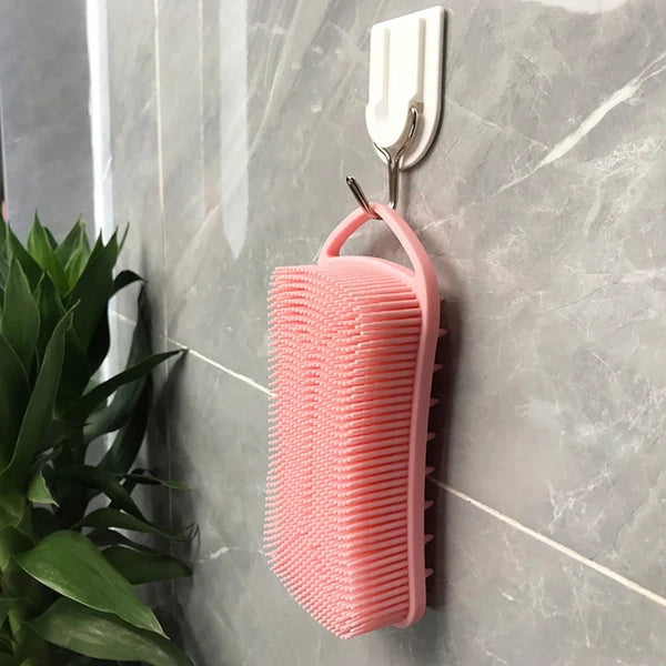 2 Pcs Silicone Shampoo Man Shower Scrubber for Body Brushes