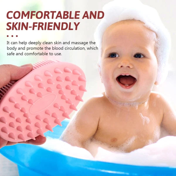 3 Pack Silicone Bath Brush Child Shampoo for Baby Shower Scrubber