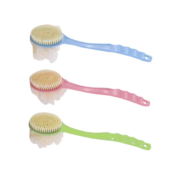 3 Pcs Bathroom Brush Flower Set Back Shower Scrubber Double Sided