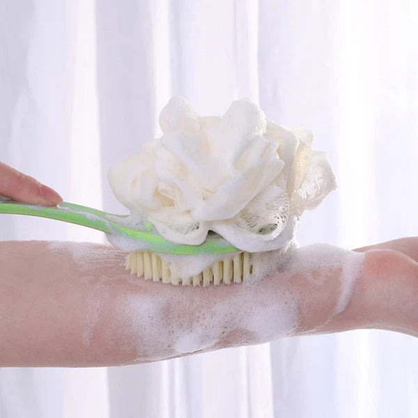 3 Pcs Bathroom Brush Flower Set Back Shower Scrubber Double Sided