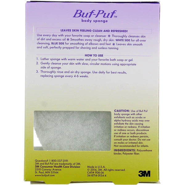 2 Pack Buf-Puf Body Sponge, Double-Sided