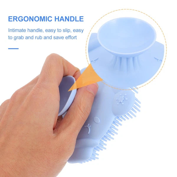 2 Pieces Silicone Shampoo Bath Massage Shower Scrubber