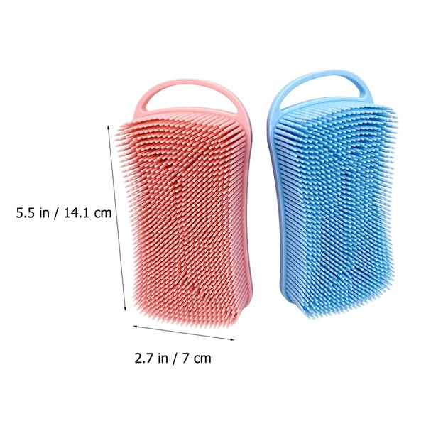 2 Pcs Silicone Shampoo Man Shower Scrubber for Body Brushes