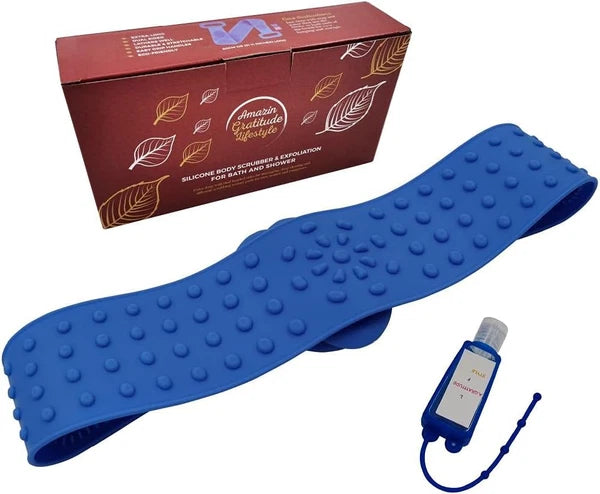 Silicone Bath Body Brush - Extra Long Shower Exfoliating Body Scrubber f