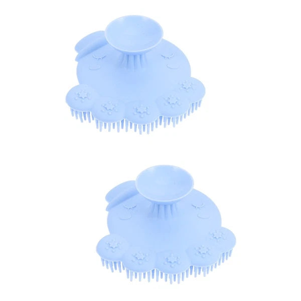 2 Pieces Silicone Shampoo Bath Massage Shower Scrubber