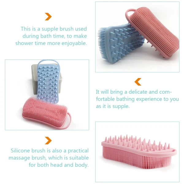 2 Pcs Silicone Shampoo Man Shower Scrubber for Body Brushes