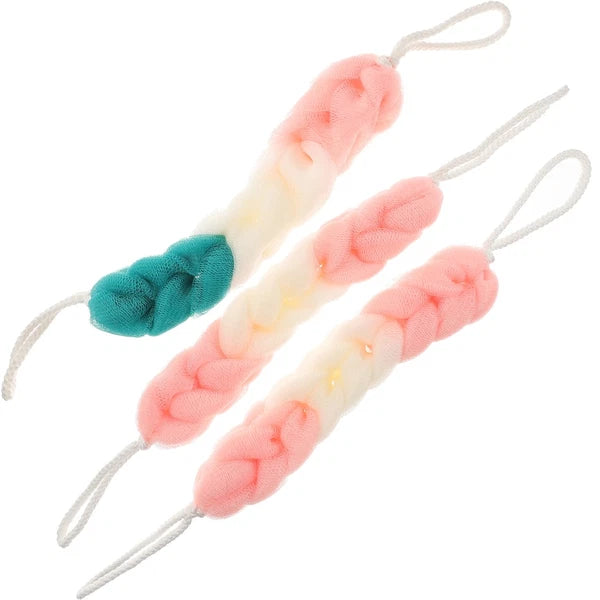 3 Pcs Bath Towel Man Body Loofah Exfoliator Exfoliating Shower Pouf