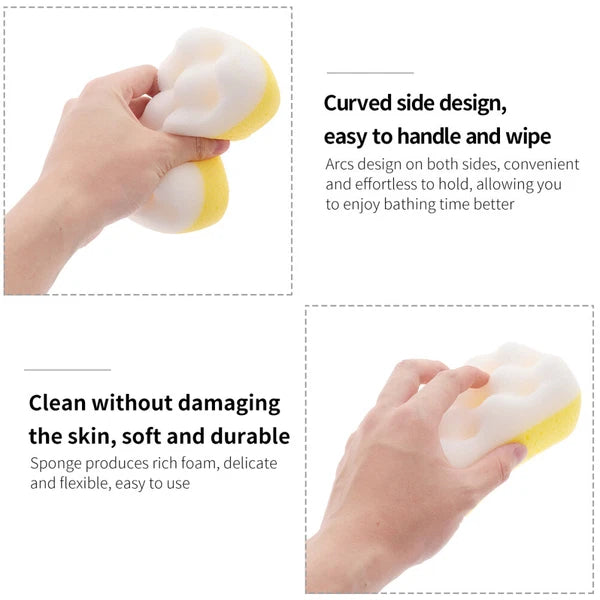 4PCS Shower Bath Brushes Bath Skin-Friendly Sponges Scrubbers Bathing Tools