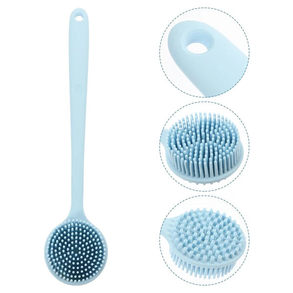 Silicone Bath Brush Back Cleaning Scrubber Man Washer Long Handle Shower
